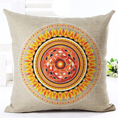 Online discount shop Australia - Linen Cushion Geometric Printed 43x43cm For Seat Decorative Cotton Pillow Throw Pillow Sofa Decor Couch