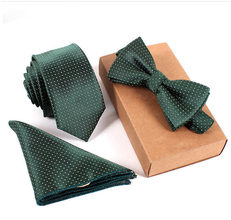 Online discount shop Australia - 3 PCS Slim Tie Set Men Bow Tie and Handkerchief Bowtie Necktie Cravate