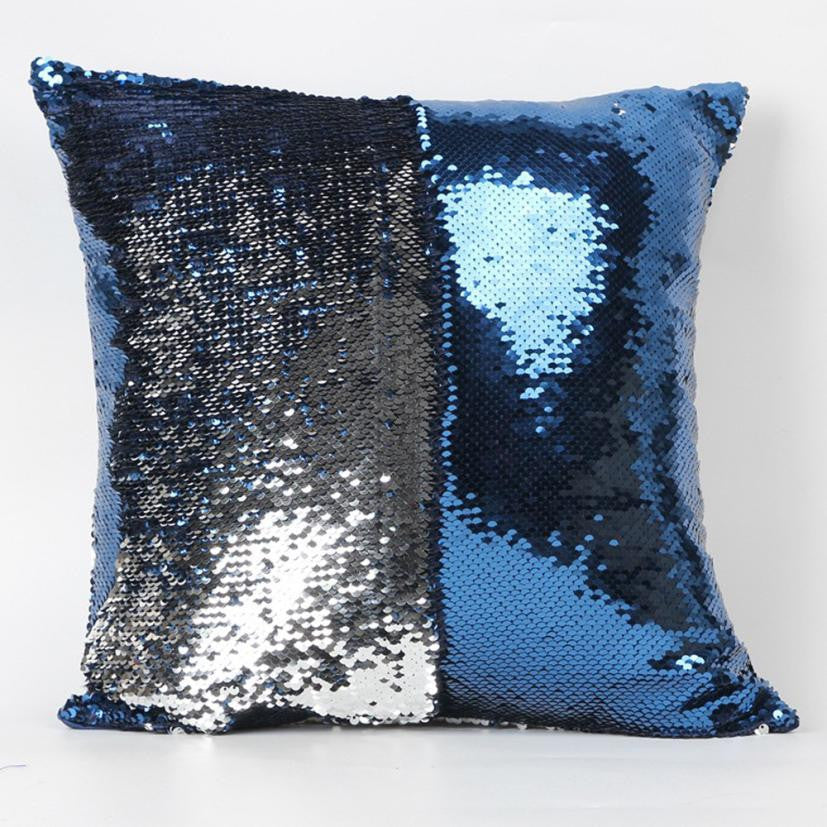 Qualified Cushion Cover 8 Kinds Double Color Glitter Sequins Throw Pillow Case Cafe Home Decor