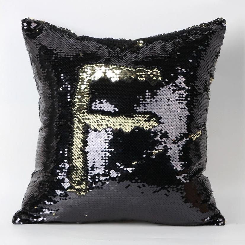 Qualified Cushion Cover 8 Kinds Double Color Glitter Sequins Throw Pillow Case Cafe Home Decor