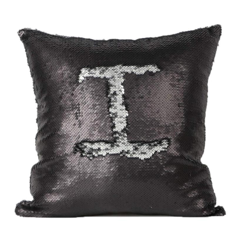 Qualified Cushion Cover 8 Kinds Double Color Glitter Sequins Throw Pillow Case Cafe Home Decor