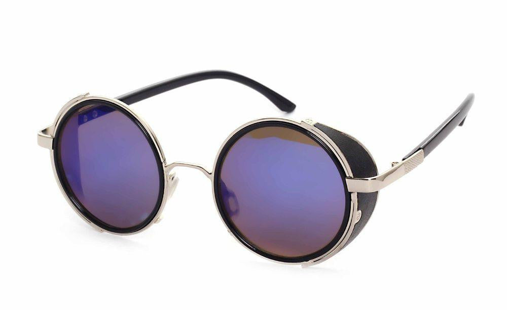 Steampunk Sunglasses Women Round Glasses Goggles Men Side Visor Circle Lens Unisex Vintage Retro Style Punk