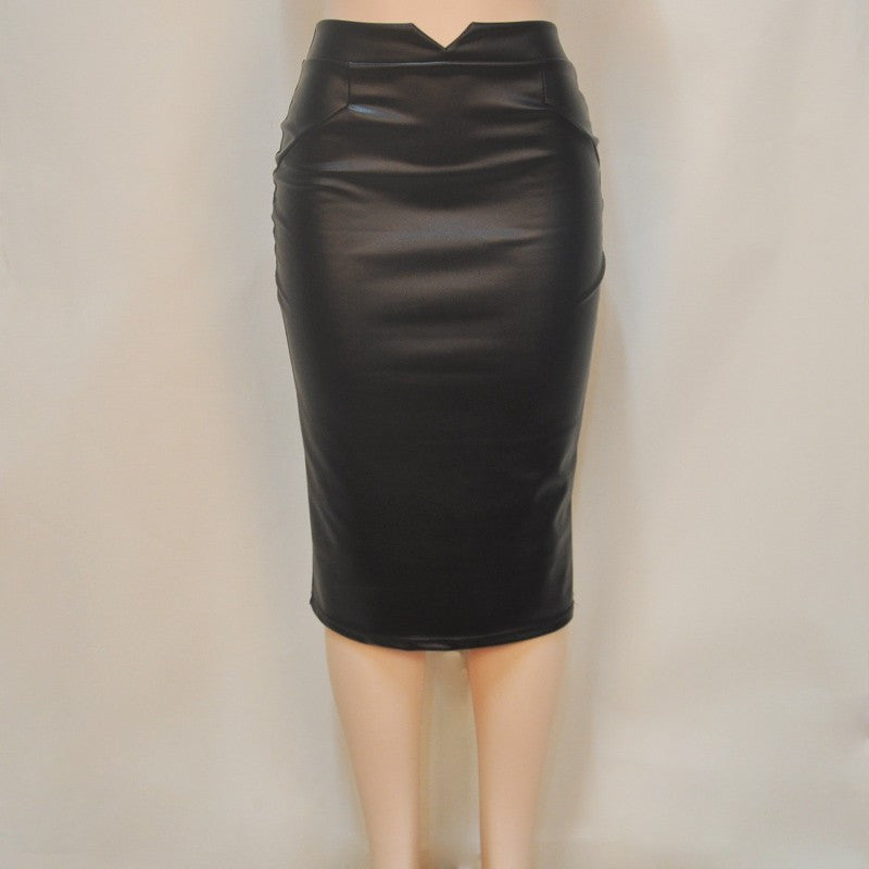 PU Faux Leather Stretch Maxi Skirts Womens High Waisted Midi Long Pencil Skirt