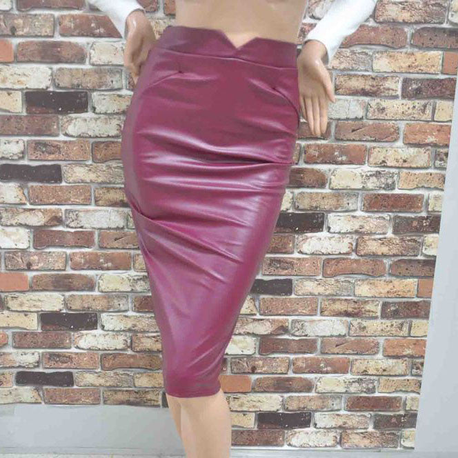 PU Faux Leather Stretch Maxi Skirts Womens High Waisted Midi Long Pencil Skirt