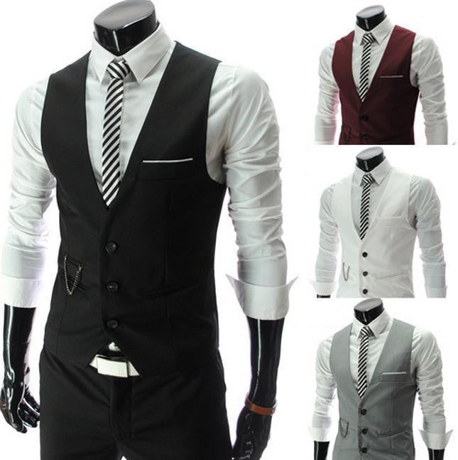 The men's fashion leisure suit vest / Men's wedding banquet gentleman suit vest / Beckham with suit vest v-neck men