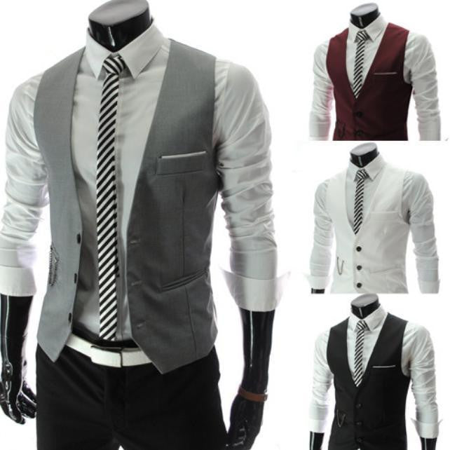 The men's fashion leisure suit vest / Men's wedding banquet gentleman suit vest / Beckham with suit vest v-neck men