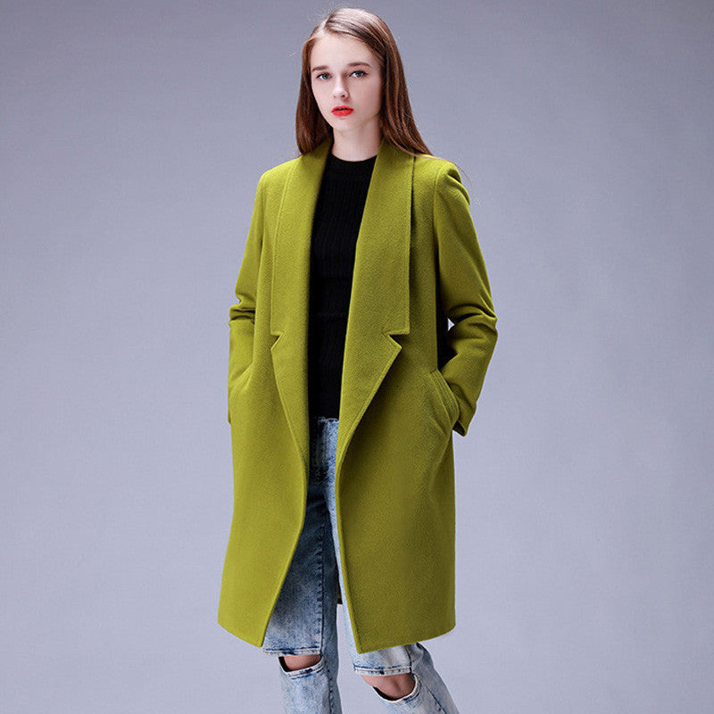 Coat Women Warm Cotton Wool Coat Long Women's Cashmere Coat Fashion Jacket Outwear