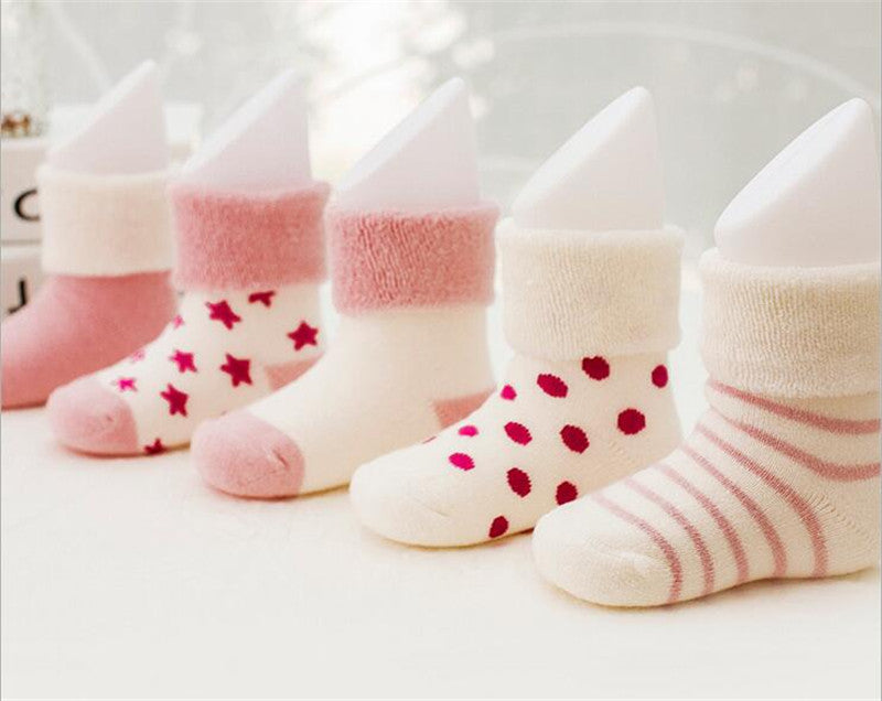 Online discount shop Australia - 5 Pairs/Lot Christmas Baby Girls Socks Newborn Baby Boy Socks
