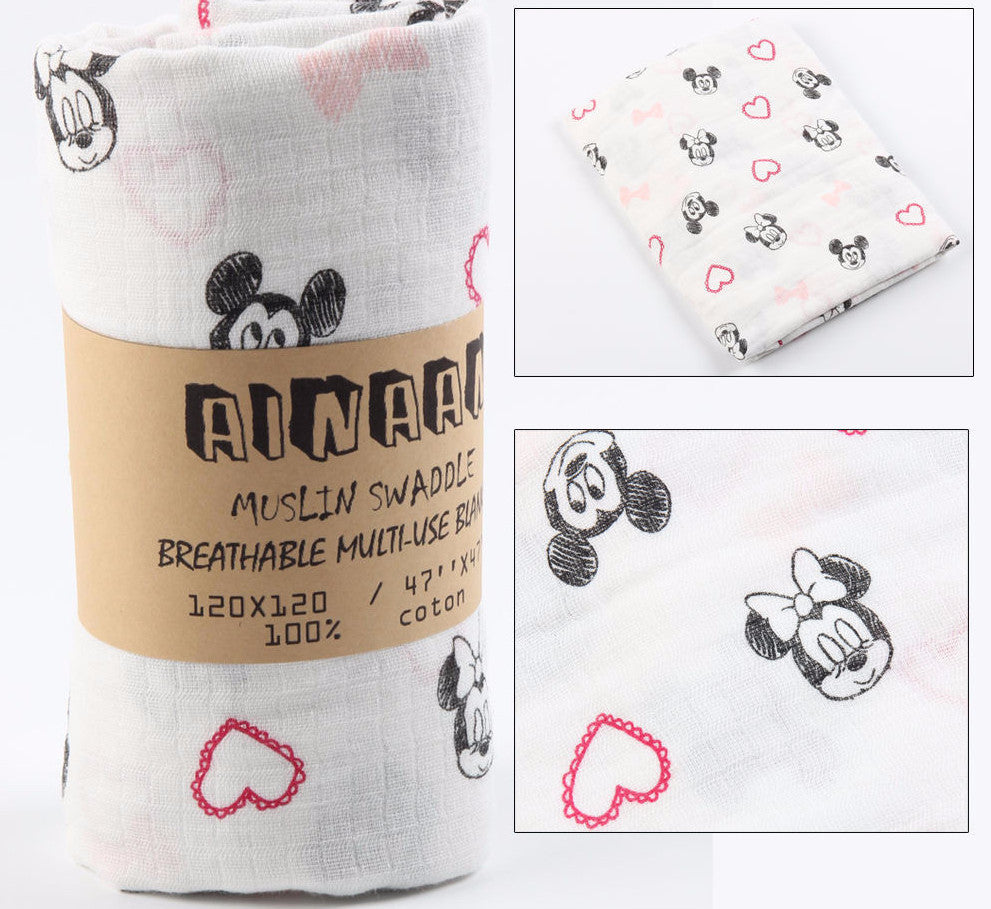 Online discount shop Australia - Ainaan Muslin Cotton Baby Swaddles For Newborn Baby Blankets Black & White Gauze Bath Towel