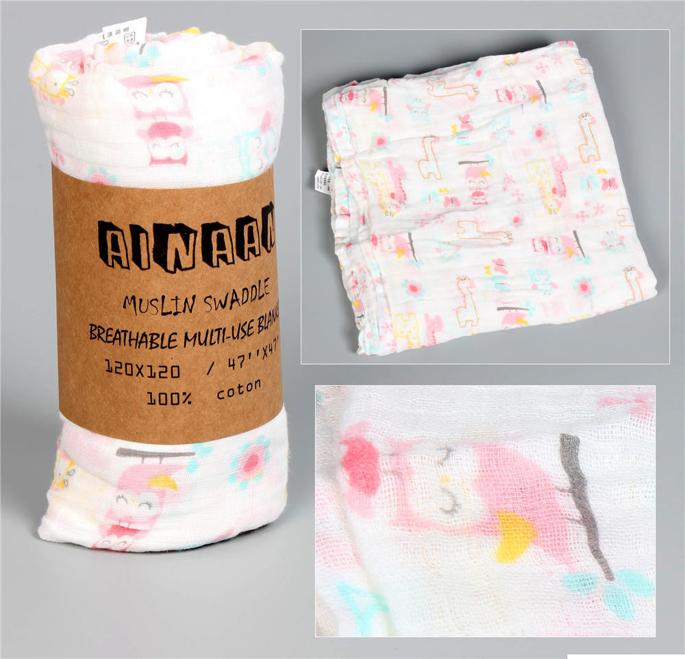 Online discount shop Australia - Ainaan Muslin Cotton Baby Swaddles For Newborn Baby Blankets Black & White Gauze Bath Towel