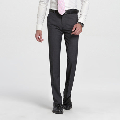 Online discount shop Australia - Men's Gray-Solid Suit Separate Pant Flat-Front Slim Fit Unelastic Lightweight Wrinkle-resistant Business Dress Pants