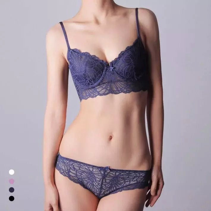 Online discount shop Australia - Brand Women Bra Set Full Transparent Lace Bra And Panty Set Underwear Sexy Push Up Bra Brief Sets sous B38
