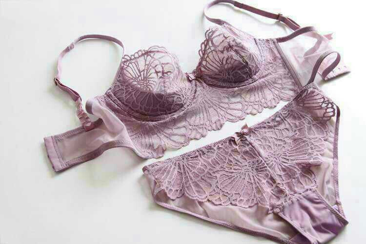 Online discount shop Australia - Brand Women Bra Set Full Transparent Lace Bra And Panty Set Underwear Sexy Push Up Bra Brief Sets sous B38