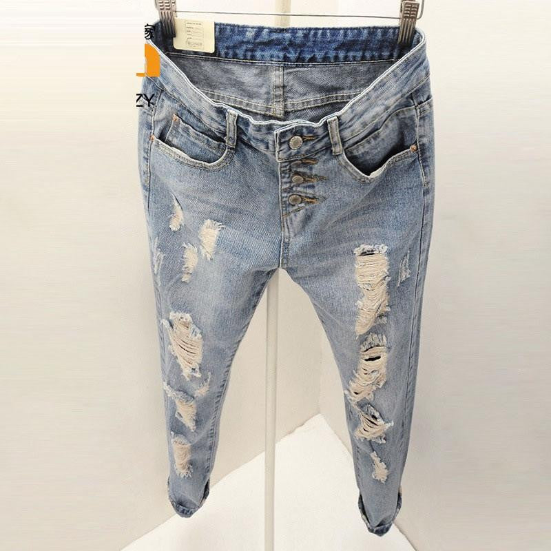 Uwback Brand Summer Style Women Jeans ripped Holes Harem Pants Jeans Slim vintage boyfriend jeans for women TB493