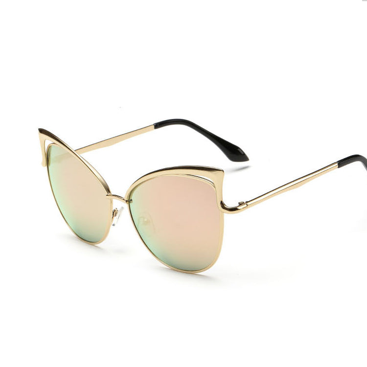 Pink vintage Mirror female Women Cat Eye Sunglasses Brand ladies Sun glasses for women Eyewear