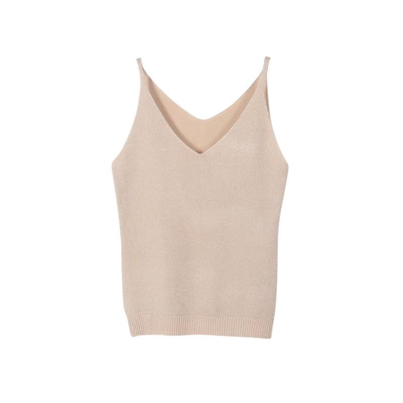 Women Fashion Knitting Vest Top Sleeveless V-Neck Blouse Casual Tank Tops