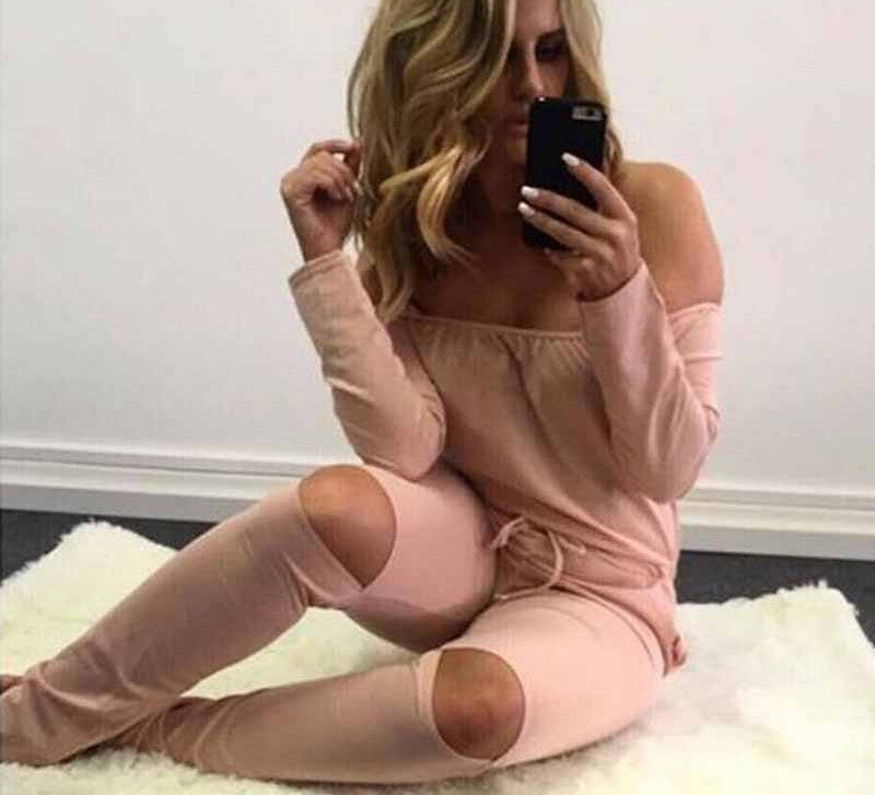 Online discount shop Australia - Julissa Mo Off Shoulder Long Jumpsuit Women Rompers Sexy Hollow Out Lace Up Bodysuit Overalls Plus Size Playsuit