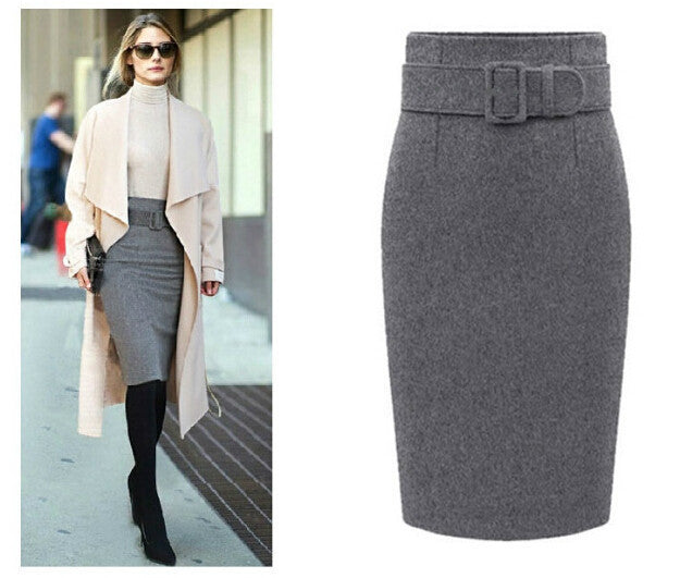 Online discount shop Australia - Cotton Plus Size High Waist Casual Midi Pencil Skirt Women Skirts Female