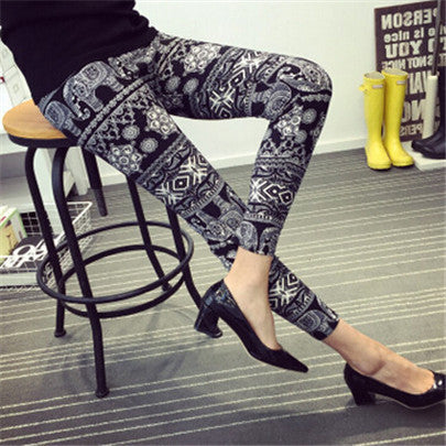 Online discount shop Australia - Female Leggings leggins Spring Autumn Graffiti Flowers Soft Graffiti Printed Women Mid Waist Slim Sportswear Pant K092