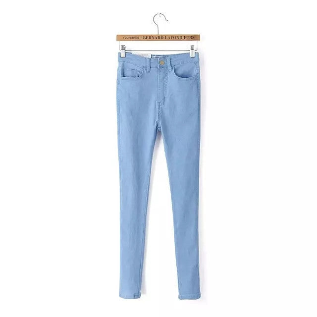 Online discount shop Australia - High Waist High Elastic Jeans Women Skinny Pencil Denim Pants Fashion