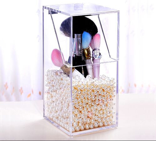 Online discount shop Australia - Crystal Acrylic Makeup brush Organizer cosmetic storage box Makeup tool Flashing pencil holder Lipstick Organizer cosmetic case