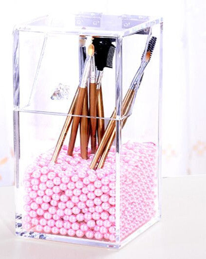 Online discount shop Australia - Crystal Acrylic Makeup brush Organizer cosmetic storage box Makeup tool Flashing pencil holder Lipstick Organizer cosmetic case