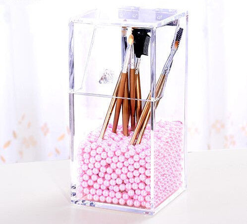 Online discount shop Australia - Crystal Acrylic Makeup brush Organizer cosmetic storage box Makeup tool Flashing pencil holder Lipstick Organizer cosmetic case