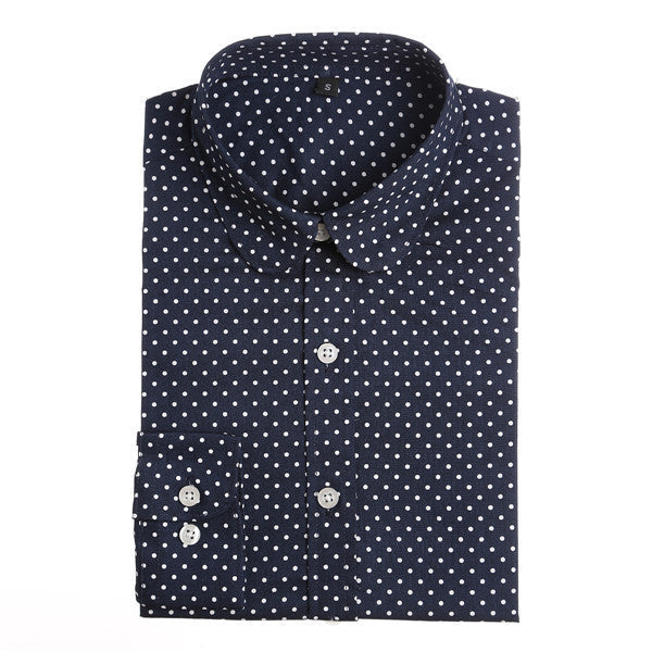 Red Polka Dot Shirts Women Cotton Blouses Long Sleeve Ladies Tops Collar Shirt Female Plus Size 5XL Clothing For Women