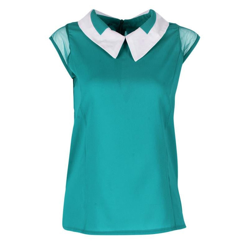 Women Loose Chiffon OL blouses Sleeveless Vest Tops Blouse Plus Size