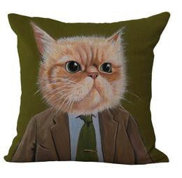 Online discount shop Australia - 100% New Cotton Linen Modern Cartoon Cats Cushion Pillow on sofa for home decoration