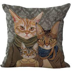 Online discount shop Australia - 100% New Cotton Linen Modern Cartoon Cats Cushion Pillow on sofa for home decoration