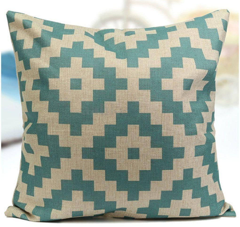 Vintage Geometric Flower Cotton Linen Throw Pillow Case Cushion Cover Home Decor