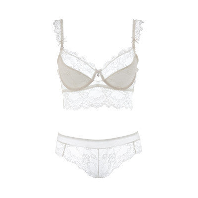 Online discount shop Australia - Fashion sexy bra set small thin plus size push up bra adjustable female underwear set