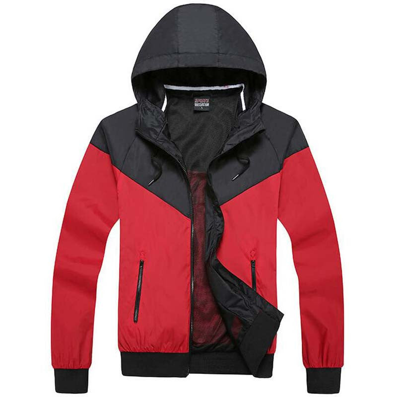 Online discount shop Australia - Men's Jacket Causal Slim Patchwork Thin With Hooded Sunscreen