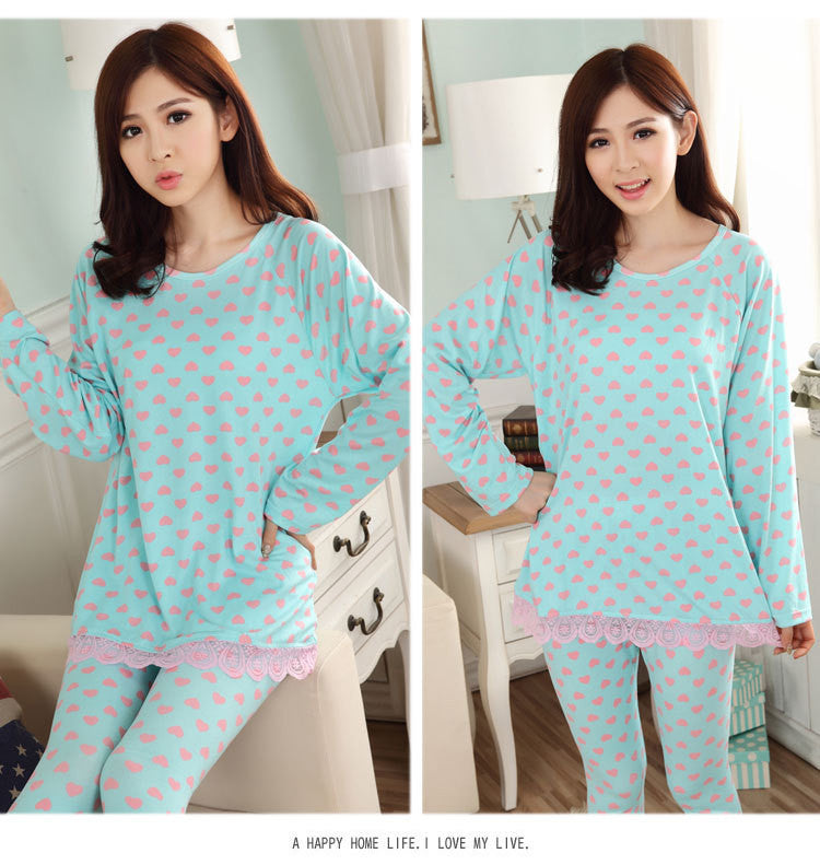 Plus Size Pyjamas Women Pijama Set M-3XL Long sleeved and Female Floral Print Sleepwear