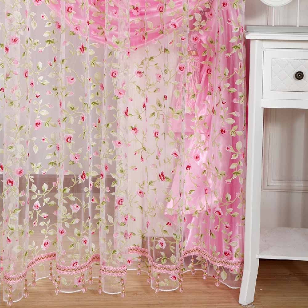 rose modern tulle for windows shade sheer curtains fabric for kitchen blinds living room the bedroom window treatments