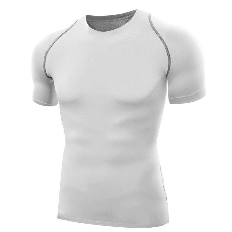 Online discount shop Australia - Men T Shirts O-Neck Compression T Shirts Tops Tights Fitness Base Layer Tops Short Sleeve S-XXL