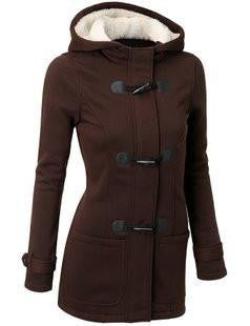 Women Trench Coat Women's Overcoat Female Long Hooded Coat Zipper Horn Button Outwear