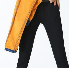 Online discount shop Australia - AQ225 New Fashion Warm Velvet High Waist Jeans Women Thick Skinny Pencil Denim Trousers Slim Plus Size Pencil Pants