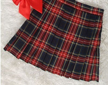 Preppy Style Japanese School Girl Plaid Pleated Skirt High Waist Short Tartan Skirts Saias