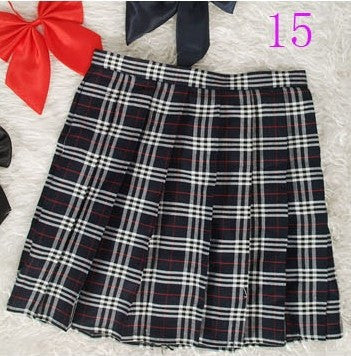 Preppy Style Japanese School Girl Plaid Pleated Skirt High Waist Short Tartan Skirts Saias