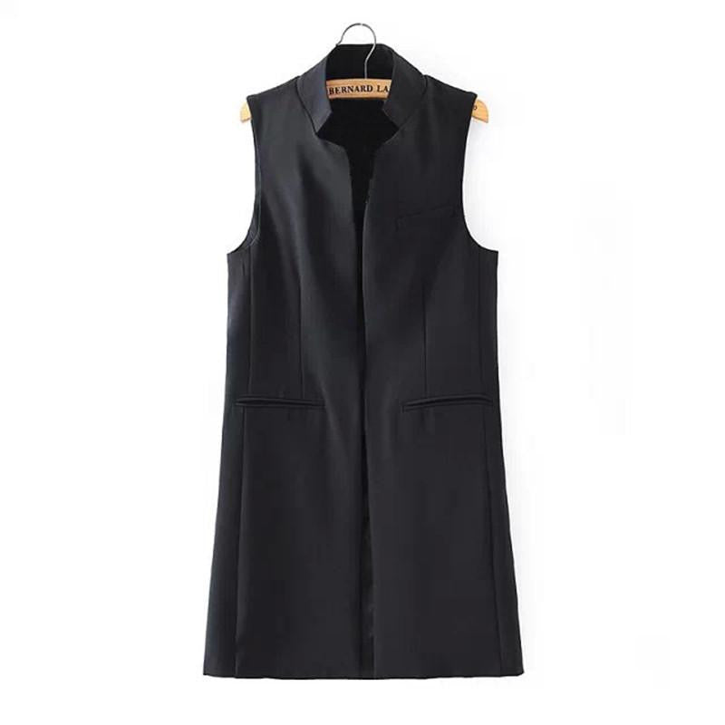 Women Long Vest Jacket Fashion Open Stitch Slim Waistcoat Casual Thin Outwear Sleeveless Cardigan Plus Size