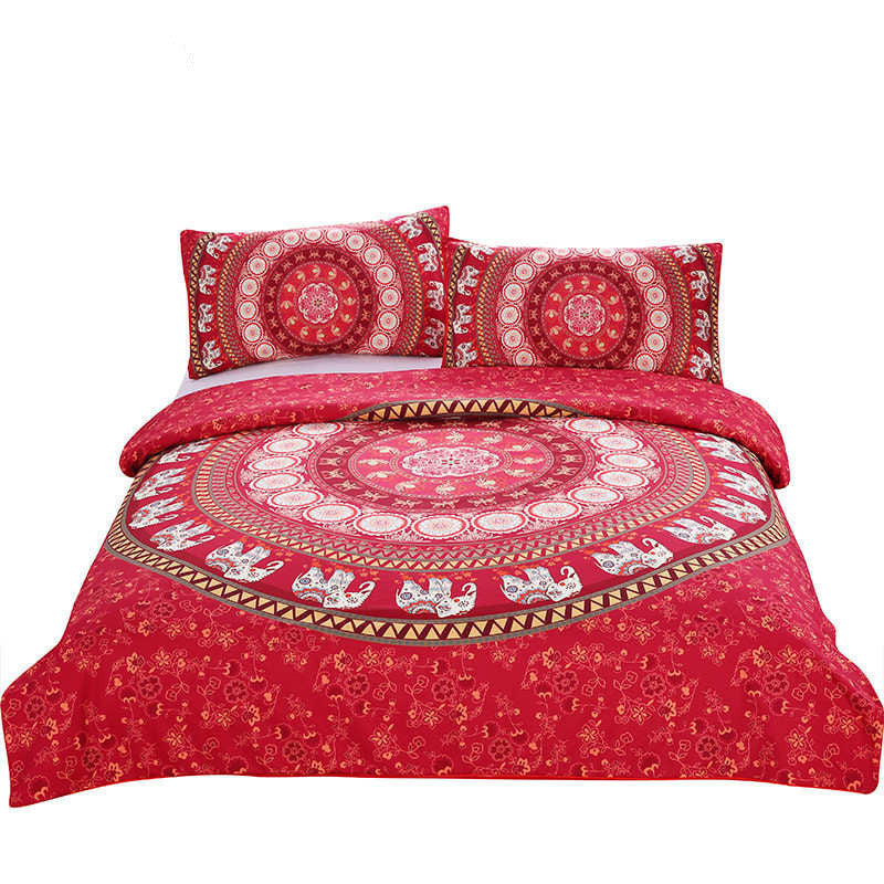 Online discount shop Australia - BeddingOutlet Elephant Bed Sheet Set Bohemian Qualified Soft Duvet Cover and Pillowcases Bedding Set Twin Full Queen King