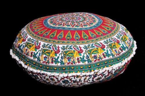 Online discount shop Australia - Large Floor Pouf Ottoman Tapestry Cover Pillows Indian Mandala Round Cushion Covers
