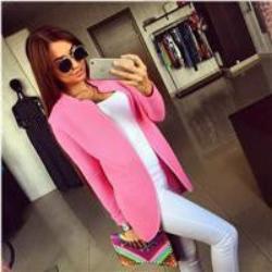 Casual Basic Jackets Full Sleeve Outwear Solid Open Stitch Coats Women Jacket Clothing