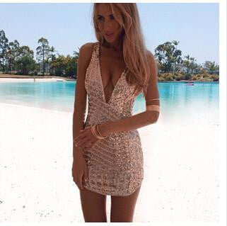 Summer Style Womens Dresses Party Night Club Dress Summer Sequined Dress Slimming