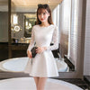 Spring Summer Autumn Women Lace Casual Dress Long Sleeve Korean Party Dresses Vestido White Black Pink Mini Dress Robe Dentelle