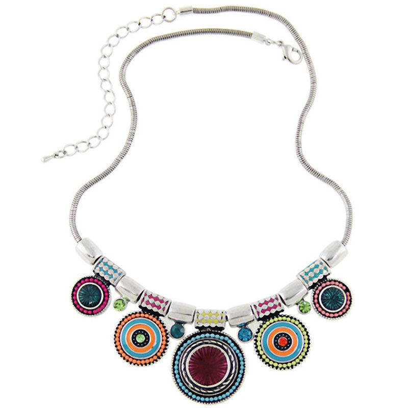 Online discount shop Australia - Bohemia Vintage Metal Enamel Statement Necklace Women Multicolor Necklaces & Pendants Jewelry Colar For Gift Party