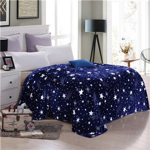 Online discount shop Australia - 150*200cm Star space style blankets Flannel fleece soft Plaid print blanket bed/sofa Throws fashion Plaids