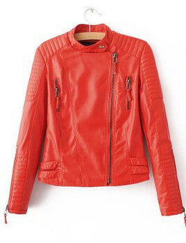 Online discount shop Australia - Fashion Brand Women Faux Leather Jacket Zipper Motorcycle Leather Coat Slim Short Design PU Jacket